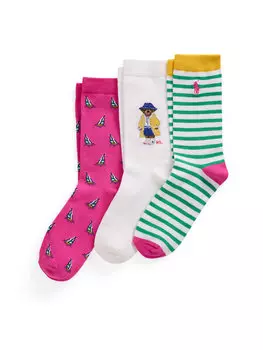 Комплект из 3-х высоких детских носков 448969097001 Polo Ralph Lauren, мультиколор