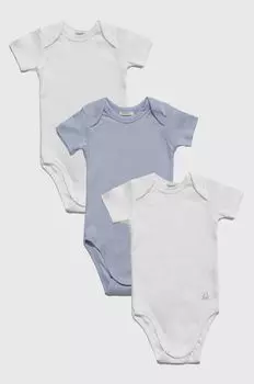 Комплект из 3 хлопковых боди для малышей United Colors of Benetton, синий