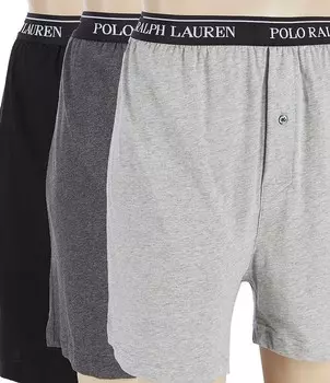 Комплект из 3 хлопковых боксеров из джерси классического кроя Polo Ralph Lauren, серый