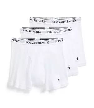 Комплект из 3 хлопковых боксеров классического кроя Polo Ralph Lauren Big & Tall, белый