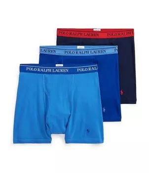 Комплект из 3 хлопковых боксеров классического кроя Polo Ralph Lauren Big & Tall, синий