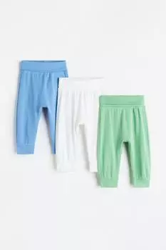 Комплект из 3 хлопковых брюк H&M