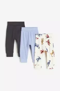 Комплект из 3 хлопковых брюк H&M