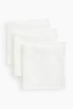 Комплект из 3 комфортных одеял из муслина H&M, 40x40 см, белый