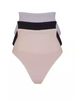 Комплект из 3 корректирующих трусиков-стрингов Essential Mindd, черный