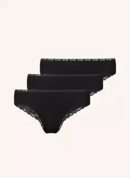 Комплект из 3 кружевных бразильских трусов Snocks, черный