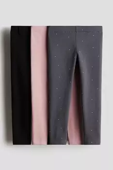 Комплект из 3 леггинсов из плотного джерси H&M, черный