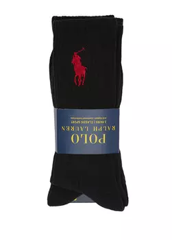 Комплект из 3 мужских носков с логотипом Polo Ralph Lauren, черный