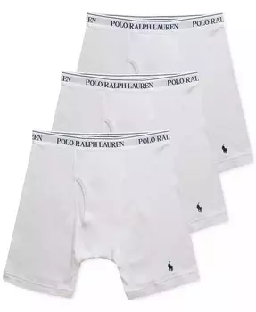 Комплект из 3 мужских трусов-боксеров классического кроя Polo Ralph Lauren, белый