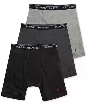 Комплект из 3 мужских трусов-боксеров классического кроя Polo Ralph Lauren, мультиколор