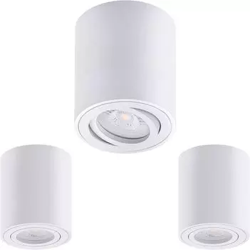 Комплект из 3 накладных алюминиевых точечных светильников Oktaplex, поворотных, с 3-ступенчатой регулировкой яркости, включая светодиодный модуль 2700K, теплый белый - точечный белый для накладного монтажа.