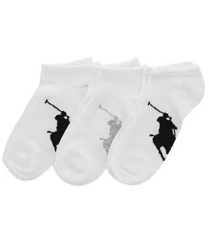 Комплект из 3 низких носков Polo Ralph Lauren Big & Tall Big Pony, белый