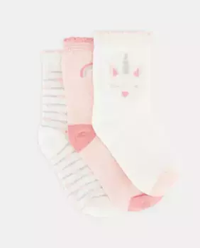 Комплект из 3 носков для маленьких девочек в стиле фэнтези Cotton Juice, мультиколор