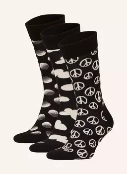 Комплект из 3 носков в подарочной упаковке. Happy Socks, черный