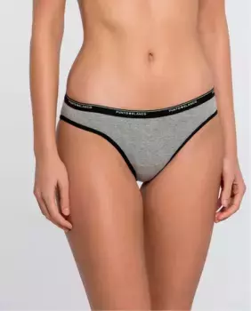 Комплект из 3 однотонных хлопковых трусиков Punto Blanco, серый