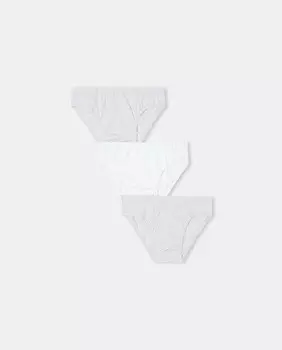 Комплект из 3 однотонных трусов для мальчиков Cotton Juice, серый