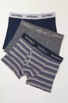 Комплект из 3 пар боксеров в полоску FatFace Stockbridge Fat Face, синий