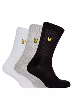 Комплект из 3 пар черных спортивных носков Lyle & Scott, черный