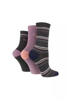 Комплект из 3 пар дизайнерских носков с насыщенным хлопком Pringle, серый