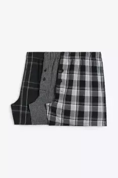 Комплект из 3 пар хлопковых трусов-боксеров H&M, черный