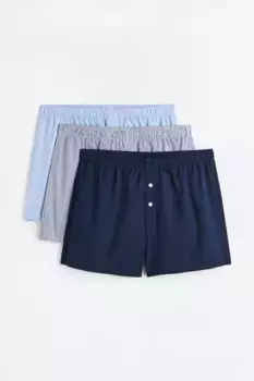 Комплект из 3 пар хлопковых трусов-боксеров H&M, синий