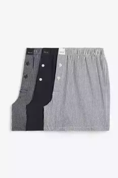 Комплект из 3 пар хлопковых трусов-боксеров H&M, синий