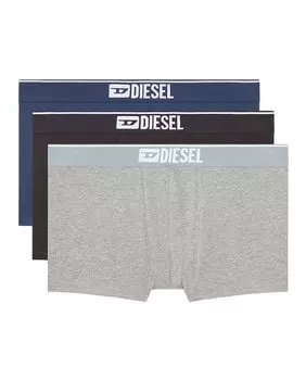 Комплект из 3 пар мужских боксеров с логотипом и резинкой на поясе Diesel, мультиколор