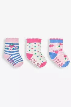Комплект из 3 пар носков JoJo Maman Bb с клубничным мотивом Jojo Maman Bb, розовый