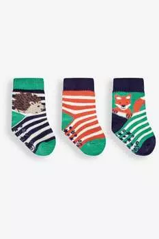 Комплект из 3 пар носков JoJo Maman Bb с лесными мотивами Jojo Maman Bb, зеленый