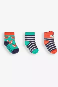 Комплект из 3 пар носков JoJo Maman Bb с мотивом лисы Jojo Maman Bb, синий