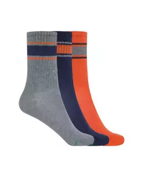 Комплект из 3 пар спортивных носков из хлопка в полоску и с американской манжетой Punto Blanco, мультиколор