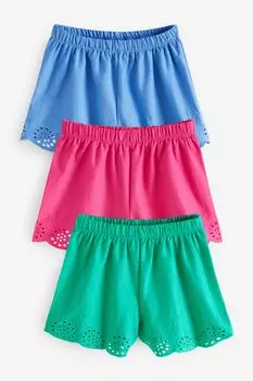 Комплект из 3 пар трикотажных шорт с вышивкой Next, синий