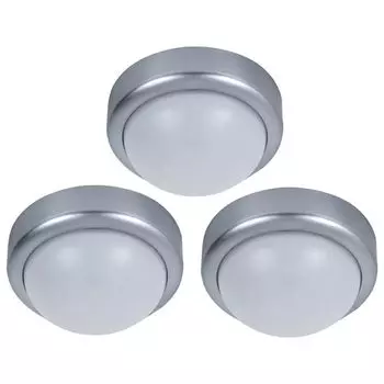 Комплект из 3 потолочных светодиодных светильников, белый серебристый, D 12 см. etc-shop