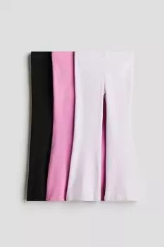 Комплект из 3 расклешенных хлопковых леггинсов H&M, мультиколор