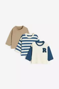 Комплект из 3 рубашек из хлопкового джерси H&M