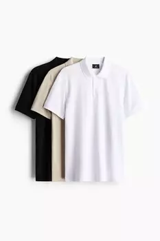 Комплект из 3 рубашек стандартной посадки H&M, черный