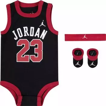 Комплект из 3 сетчатых трикотажных изделий Jordan Infants в коробочке, черный
