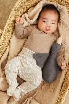 Комплект из 3 штанов H&M, светло-бежевый/полосатый