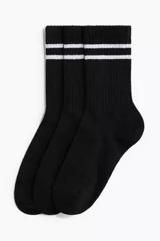 Комплект из 3 спортивных носков из материала Drymove H&M, черный