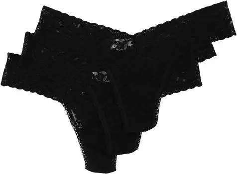 Комплект из 3 стрингов с низкой посадкой Hanky Panky, черный