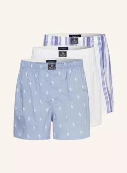 Комплект из 3 тканых боксеров POLO RALPH LAUREN, светло-голубой/белый
