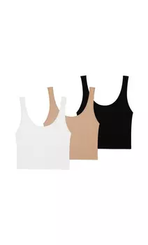 Комплект из 3 топов на бретелях Stradivarius