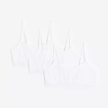 Комплект из 3 трикотажных топов H&M Solid-color, белый