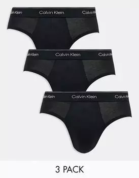 Комплект из 3 трусиков-брифов Modern Cotton черного цвета Calvin Klein