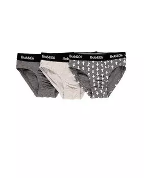 Комплект из 3 трусов эластичного трикотажа для мальчиков с видимым резиновым поясом Boboli, серый