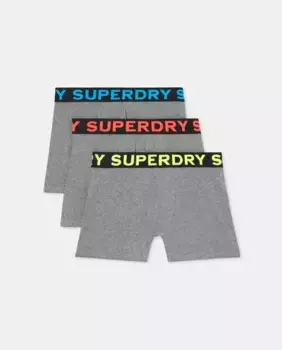 Комплект из 3 трусов-боксеров из органического хлопка Superdry, серый
