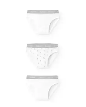 Комплект из 3 трусов для девочек с логотипом на талии Boboli, белый