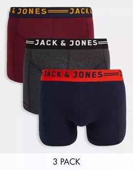 Комплект из 3 трусов Jack & Jones с контрастным поясом