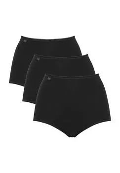 Комплект из 3 трусов макси из хлопка 24/7 с кружевной отделкой для женщин sloggi, черный