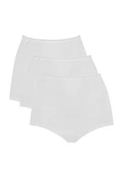 Комплект из 3 трусов макси из хлопка 24/7 с кружевной отделкой для женщин sloggi, белый